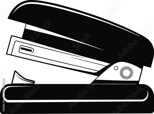 Black Silhouette of a Stapler Office Supply Item stationery equipment