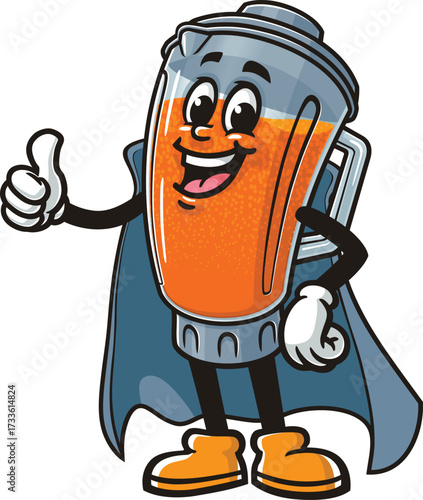 Blender mascot cartoon with superhero style