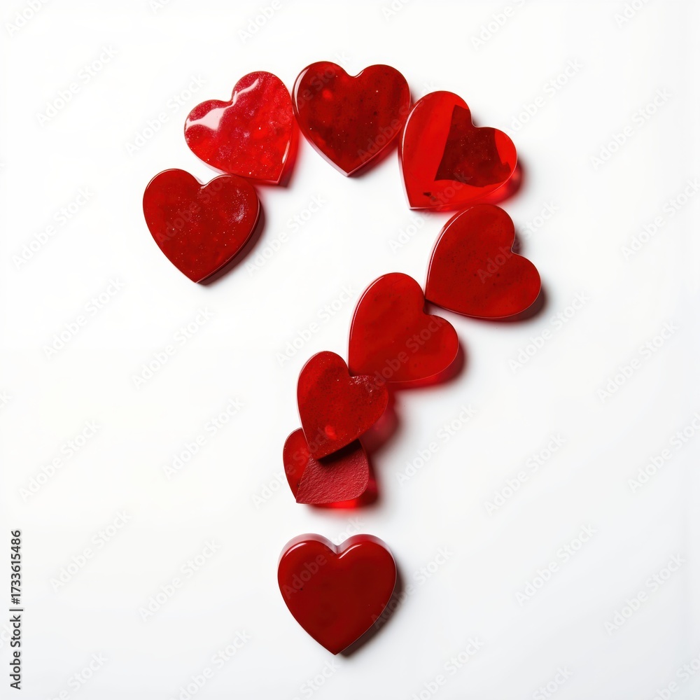 Fototapeta premium a question mark made of red hearts