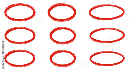 Pattern of red marker ovals on a white background, perfect for highlighting text