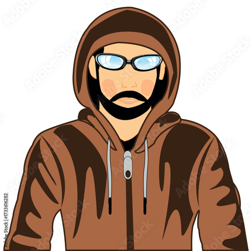 man in raincoat.eps
