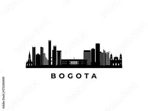 Vector Bogota skyline. Travel Bogota famous landmarks. Business and tourism concept for presentation, banner, web site.