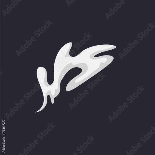 Cartoon Smoke Cloud, Vector White Aroma Or Toxic Steaming Vapor, Dust Steam. Design Elements, Flow Mist Or Smoky Steam for your design