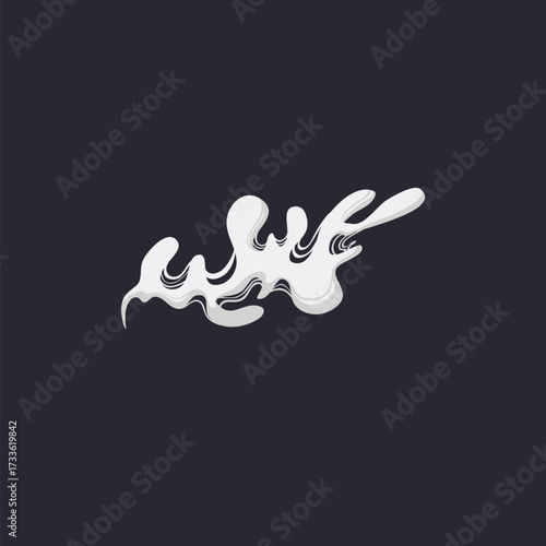 Cartoon Smoke Cloud, Vector White Aroma Or Toxic Steaming Vapor, Dust Steam. Design Elements, Flow Mist Or Smoky Steam for your design