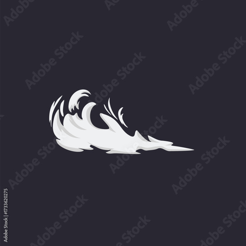 Cartoon Smoke Cloud, Vector White Aroma Or Toxic Steaming Vapor, Dust Steam. Design Elements, Flow Mist Or Smoky Steam for your design