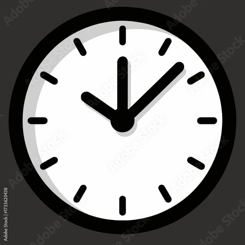 Minimalist clock face on dark background with modern simplicity