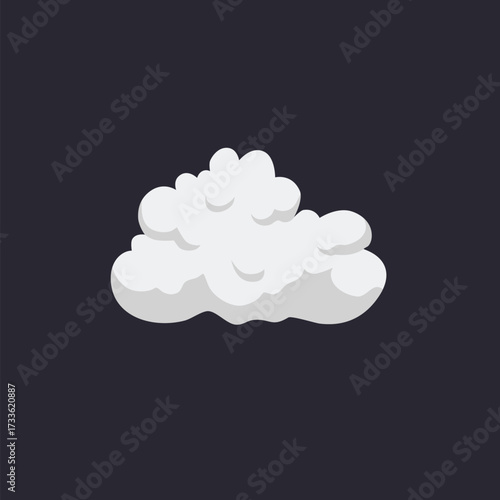 Cartoon Smoke Cloud, Vector White Aroma Or Toxic Steaming Vapor, Dust Steam. Design Elements, Flow Mist Or Smoky Steam for your design