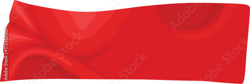 Red duct tape. Scotch glued stripe for repair packaging, adhesive sticker insulating patch crumpled strips sticky color paper plastic tapes, realistic nowaday vector illustration of sticker tape label