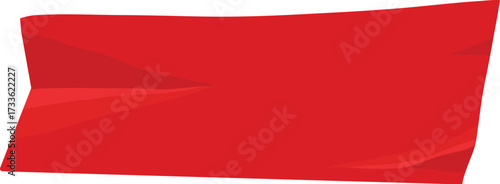Red duct tape. Scotch glued stripe for repair packaging, adhesive sticker insulating patch crumpled strips sticky color paper plastic tapes, realistic nowaday vector illustration of sticker tape label