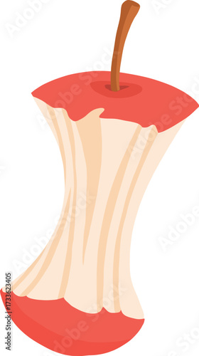 Organic waste, food compost collection isolated on white background. Banana and watermelon rind, fish bone and apple stump vector illustration