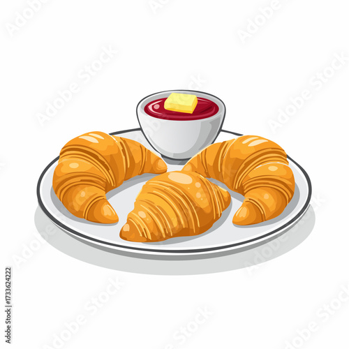 Traditional French breakfast with pastry.