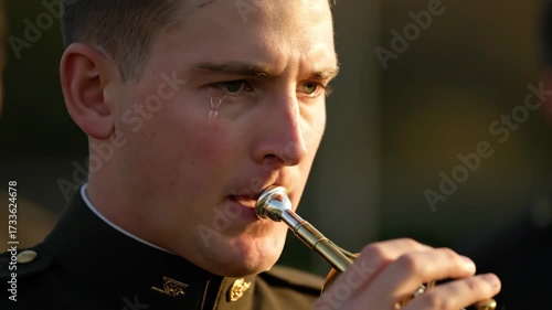 A Trumpeter's Emotional Performance, A Soldier Pays Respect with a Moving Trumpet Solo