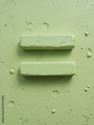 Wallpaper Mural Three-dimensional equal sign. Color clay light green Torontodigital.ca
