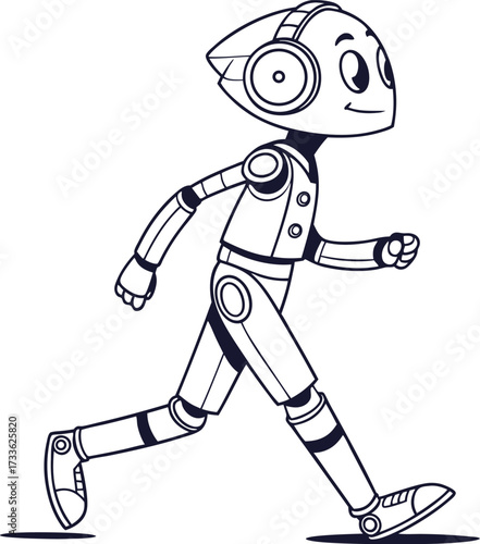 Minimalist Humanoid Robot Vector Illustration
