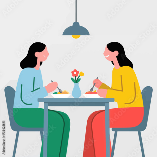 Warm mealtime conversation under soft light
