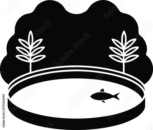 vr garden zen koi pond illustration on transparent background