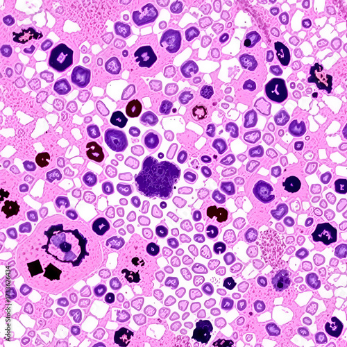 Wallpaper Mural Mixed parotid tumor, photomicrograph showing epithelial and myoepithelial cell components within chondromyxoid stroma, typical of pleomorphic adenoma. Torontodigital.ca