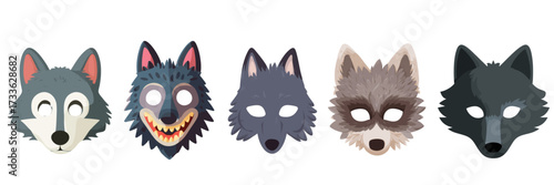 A set of cute halloween werewolf masks for halloween costume dress up