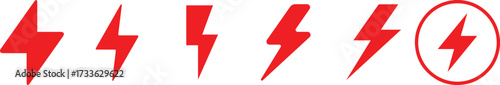 red lightning bolt, lightning bolt icon, power symbol, electricity icon, thunder icon, lightning strike, electrical hazard sign, energy symbol, high voltage sign