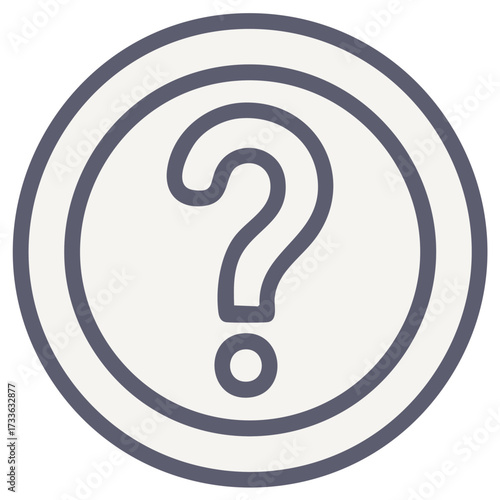 Icon of a question mark in a circular design. Query or confusion symbol.