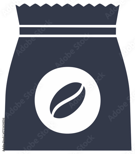 Coffee bean package icon illustration