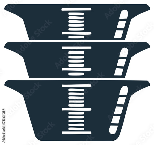 Stacked measuring cups graphic design