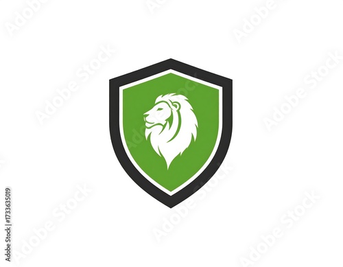 Simple shield logo with lion's head