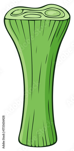 Cut leek vector cartoon, green spring onion plant illustration, fresh vegetable concept, natural herbs