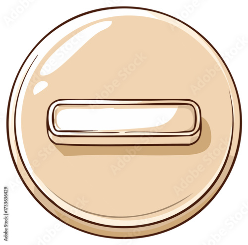 Cartoon minus sign button illustration for user interface decrease and remove functions