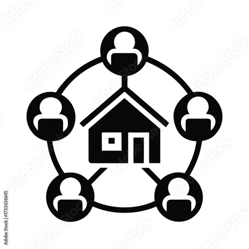 Co Living Shared Property Icon