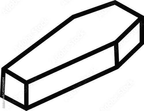 Hand drawn vector sketch illustration of a  coffins black and white wooden pencil as a business tool object
