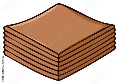 Stack of Square Brown Cloths or Fabric Sheets