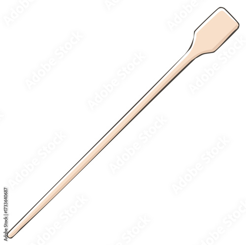 Beige Mixing Paddle Stirrer Stick Vector Illustration Isolated