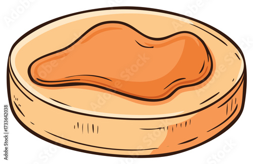 Rounded amber color gem mineral amber-like fossil or rock with irregular inclusion illustration