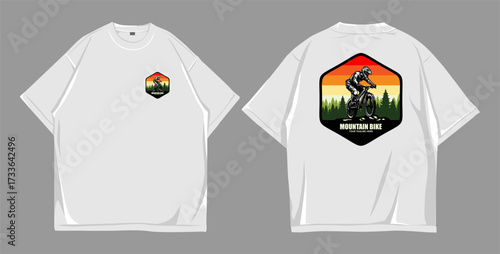 Mountain Bike Retro Sunset T-Shirt Design
