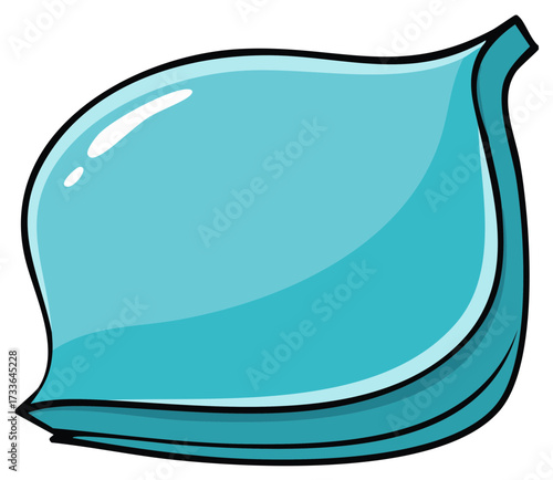 Comfortable Blue Pillow Illustration with Soft Edges and Plush Texture Perfect for Rest or Relaxation