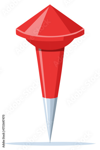 Red Location Pin Illustration for Maps or Routes Pointing Out Directions or Navigation Purposes
