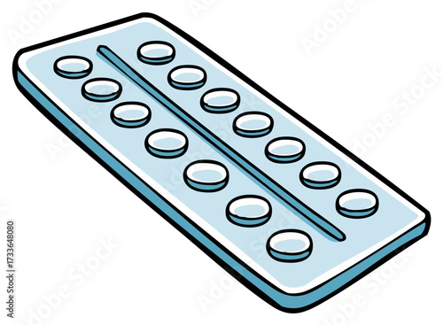 Cartoon image of a blister pack of pills
