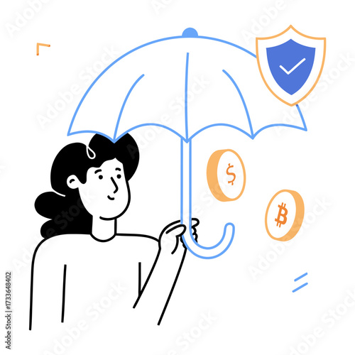 Secure your financial future with robust umbrella protection shielding digital assets and currency from market volatility and risks