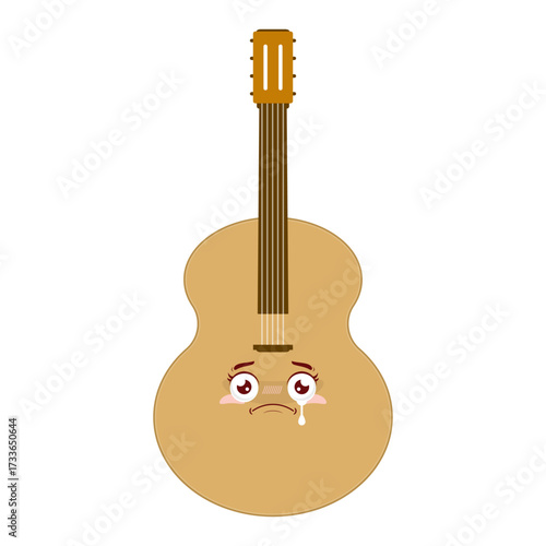 guitar crying face cartoon cute