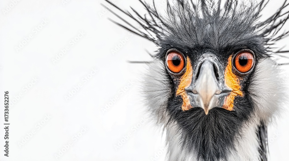 Fototapeta premium Close-up portrait of a striking bird's head.