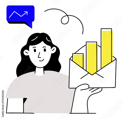 Dynamic bar chart visualizing upward financial growth and communication insights for business success and strategic planning, conveying progress and development.