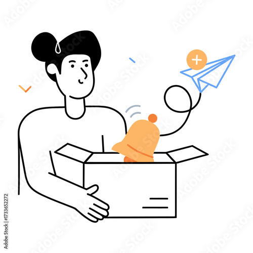 Dynamic notification alerts and new message icons create vibrant digital communication engagement for modern app interfaces and social media platforms