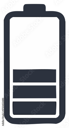Battery icon with partial charge showing energy level and status concept.
