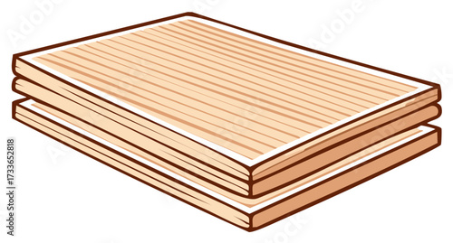 Stack of wooden planks with grain pattern