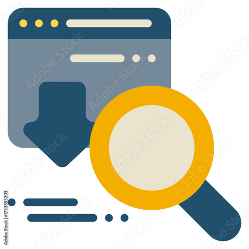 finding check download online magnifying system flat style icon