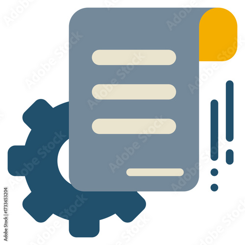file paper report setting setup guidebook flat style icon
