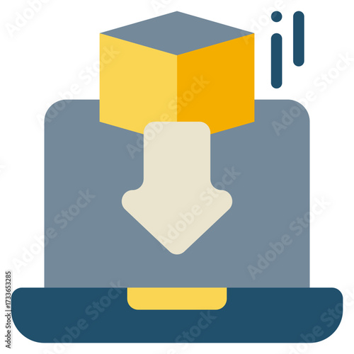 install setup system package program flat style icon