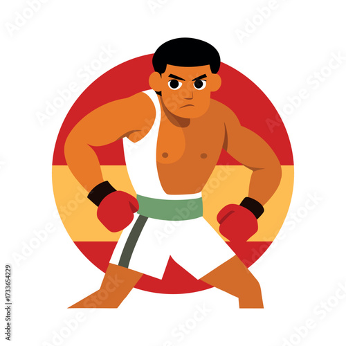 Boxing player silhouette vector stock illustration