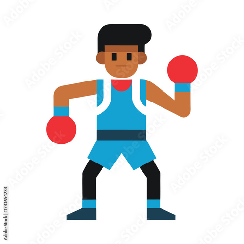 Boxing player silhouette vector stock illustration